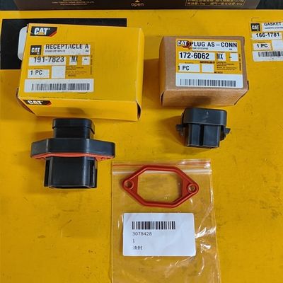 CAT C9 injector harness connector 191-7823, injector harness gasket 307-8428, injector harness connector lock 172-6062