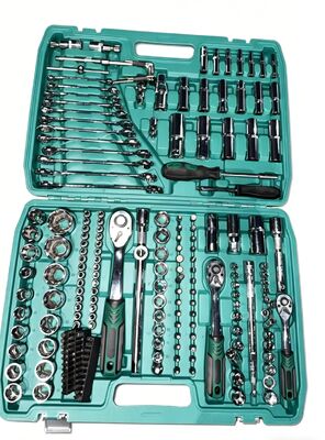 216PCS Industrial Grade Socket Wrench Set, Chrome Vanadium Steel, 72T Ratchet Handle, Multi-Drive (1/4", 3/8", 1/2") Tool Kit for Automotive & Home Use