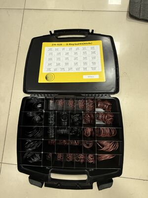Excavator seals repair seal set with separate grid storage box and printed size chart for easy access and reduced machine downtime