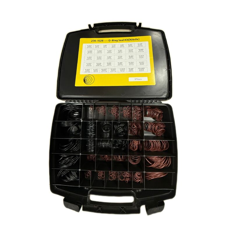 Excavator seals repair seal set with separate grid storage box and printed size chart for easy access and reduced machine downtime